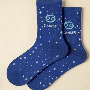 Blue Zodiac Cancer Socks